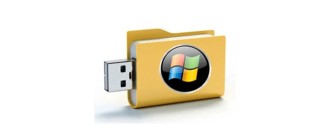 „Windows 7“ piktograma „flash drive“.