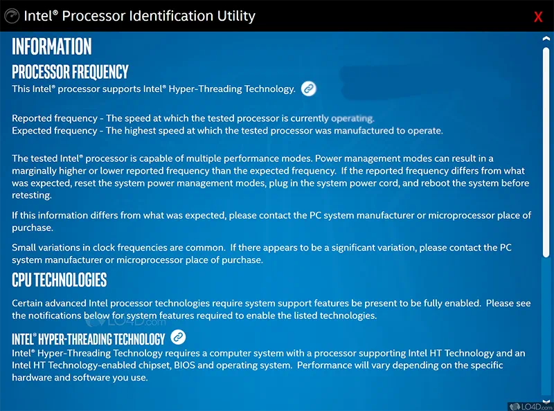 Работа с Intel Processor Identification Utility