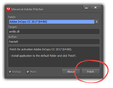 Univerzális Adobe Patcher használata