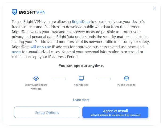 Установка Bright VPN