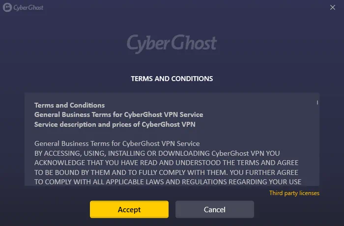 Установка CyberGhost VPN