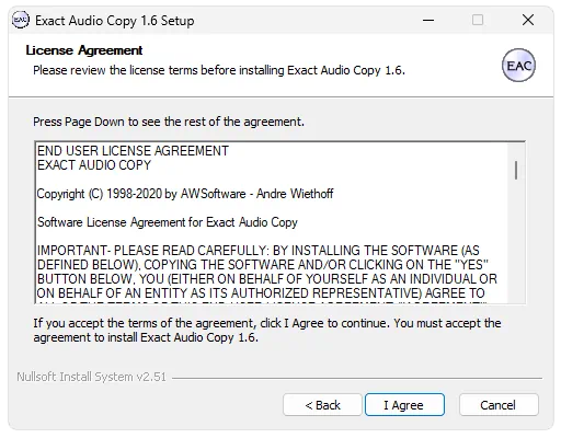Установка Exact Audio Copy