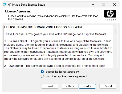 Установка HP Image Zone