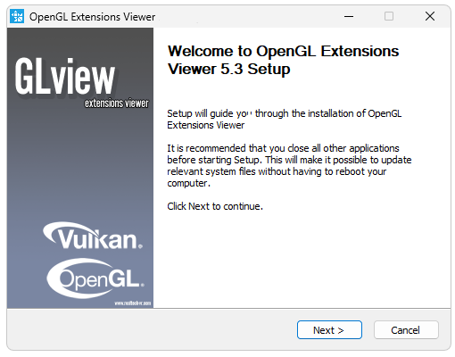 تثبيت برنامج OpenGL 2.0