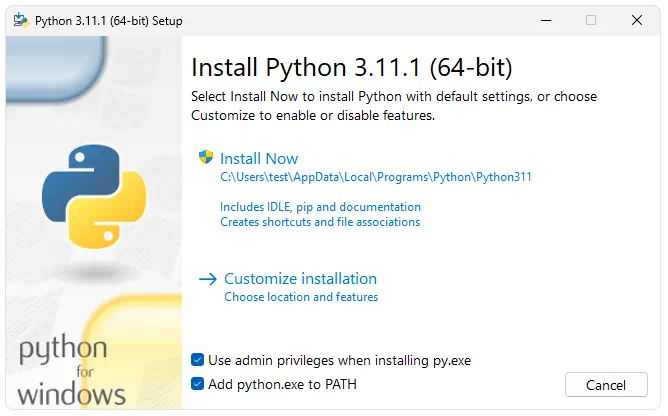 Установка Python