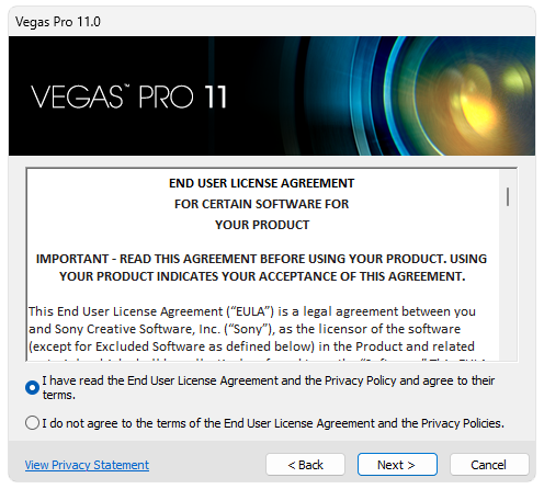 Установка Sony Vegas Pro 11