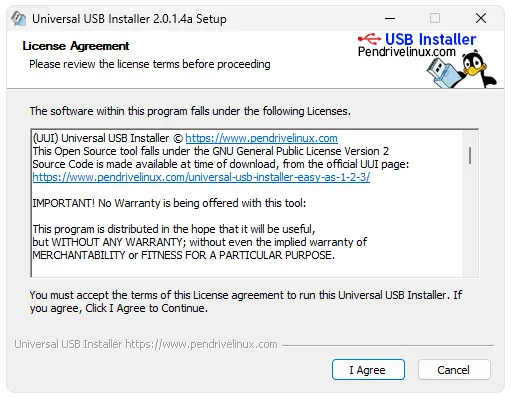 Установка Universal USB Installer